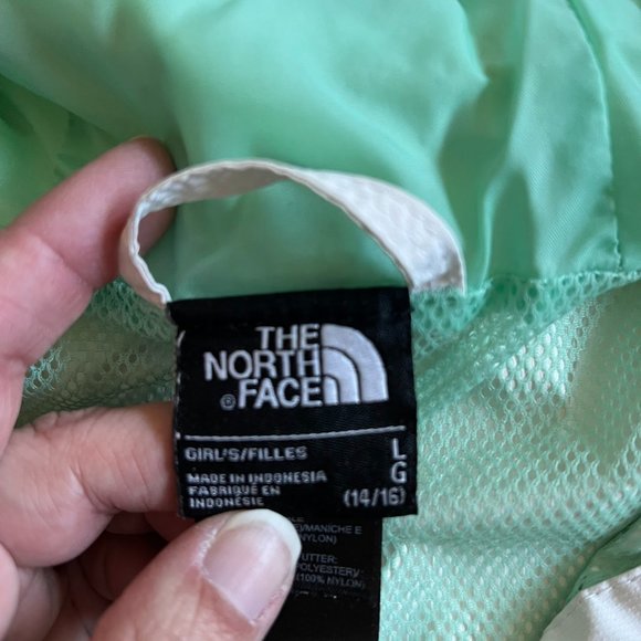 Girl's THE NORTH FACE Mint Green/Blue HYVENT Jacket Windbreaker Sz Large 14/16 - Picture 6 of 13